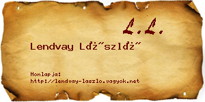 Lendvay László névjegykártya